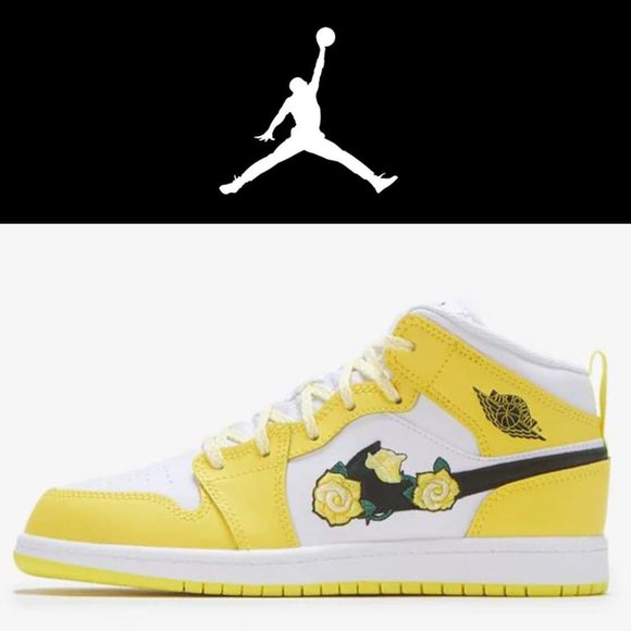 Jordan Other - Air Jordan 1 Mid 'Rose Patch-Dynamic Yellow' - Size 1Y